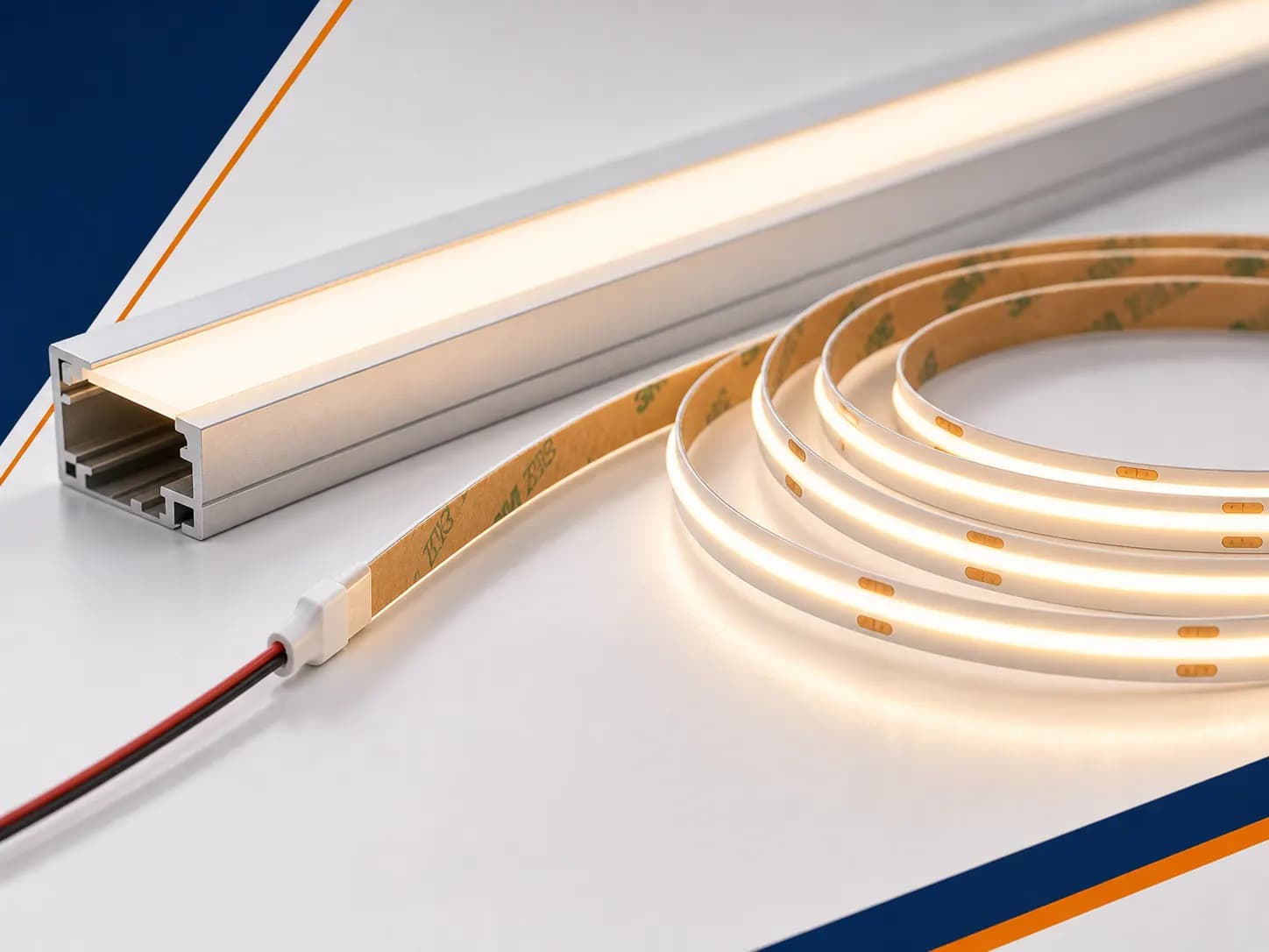 شرائط COB LED لخط ضوء متجانس داخل المقاطع