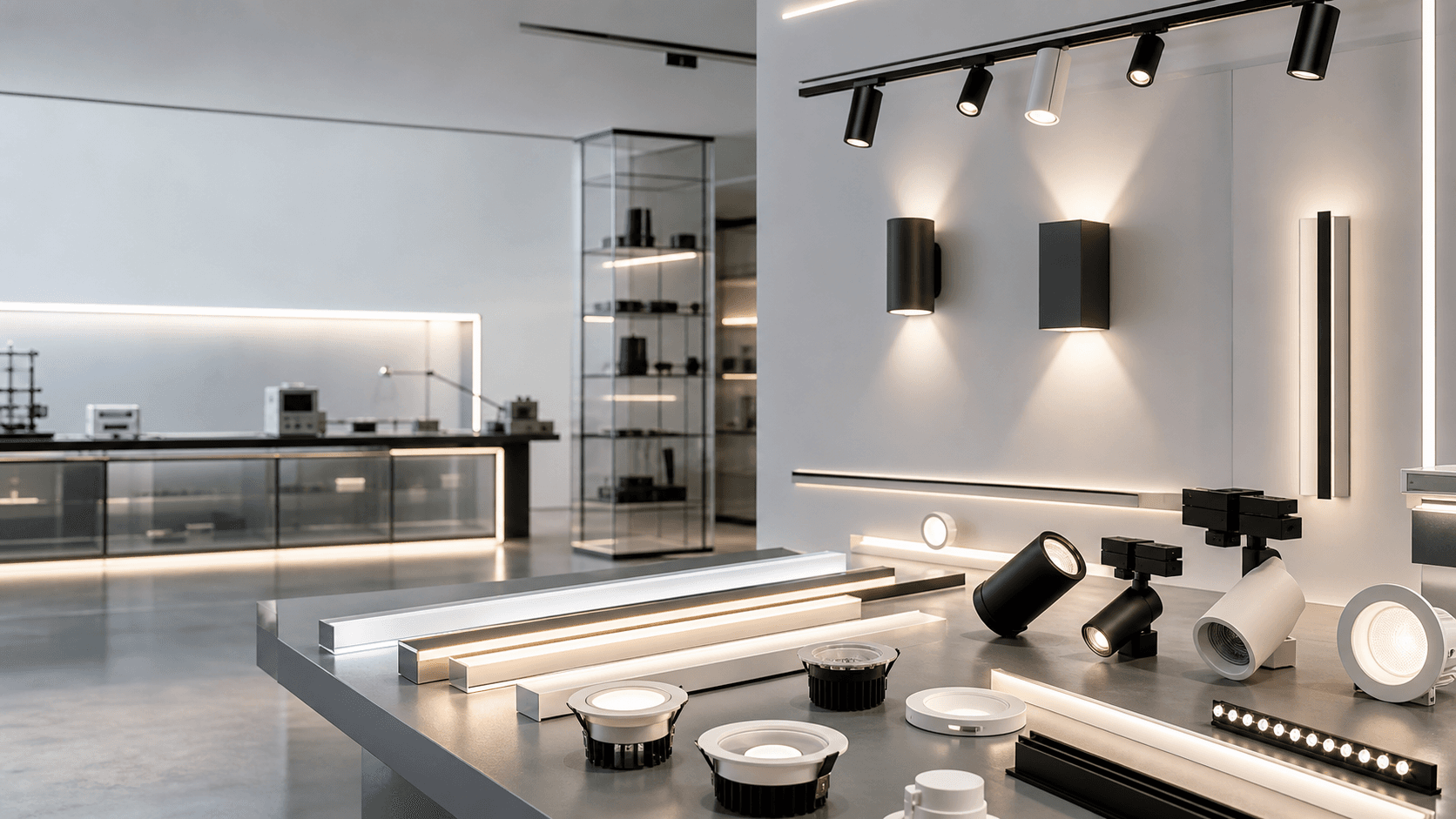 Modern LED lighting showroom