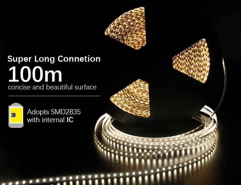 SMD2835 LED strip light - 72 LEDs/m / 10mm / DC48V / 5.8w/meter