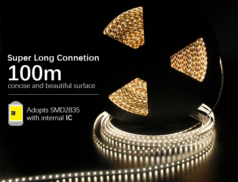 DL-S2835L72B48WW30K8IP20 SMD2835 LED strip light - 72 LEDs/m / 10mm / DC48V / 5.8w/meter